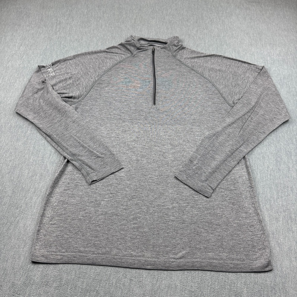 Lululemon Shirt Mens XL Gray‎ Heathered Metal Vent Tech 1/2 Zip Training Workout